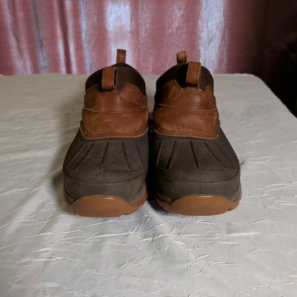 LL Bean Storm Chaser 5 Boots Mens Size 11.5M Slip On Waterproof WetIceTech Brown
